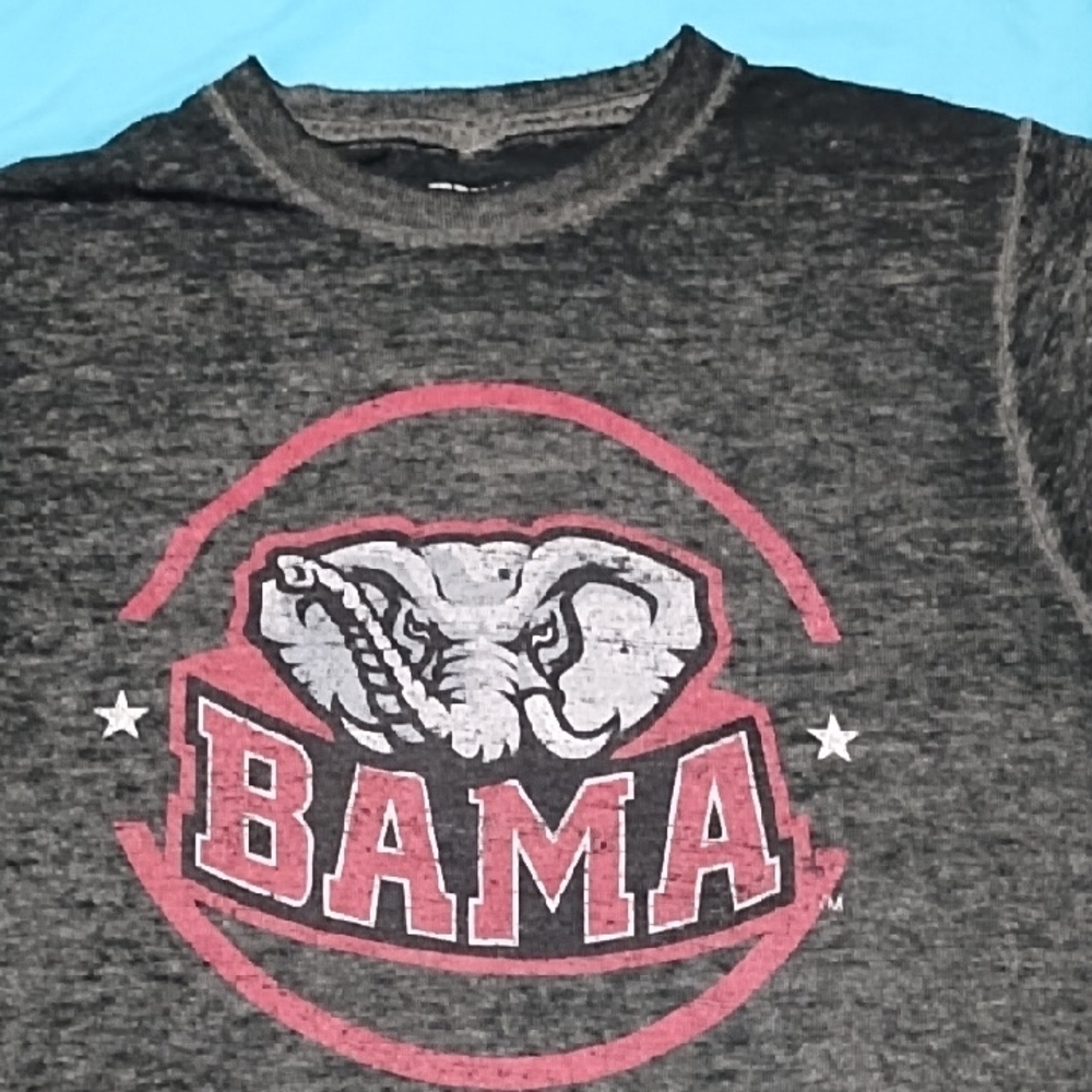 Big Al on the front of this charcoal BAMA Alabama t-shirt. Women's S.